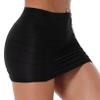 LiiYii Womens Translucent Skirts Bodycon Pencil Skirts Stretchy Shirring Ruched Skirts Nightwear Black One Size view 3