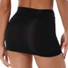 LiiYii Womens Translucent Skirts Bodycon Pencil Skirts Stretchy Shirring Ruched Skirts Nightwear Black One Size view 4