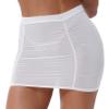 LiiYii Womens Translucent Skirts Bodycon Pencil Skirts Stretchy Shirring Ruched Skirts Nightwear White One Size view 1