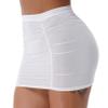 LiiYii Womens Translucent Skirts Bodycon Pencil Skirts Stretchy Shirring Ruched Skirts Nightwear White One Size view 3