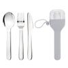 Sophico Travel Utensils Set for Camping and Kids Lunch Box, Stainless Steel Fork and Spoon, Knife Silverware Flatware Sets with Silicone Case - Portable & Leak-proof, Dishwasher Safe (Grey, 1 Set) view 1