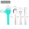 Sophico Travel Utensils Set for Camping and Kids Lunch Box, Stainless Steel Fork and Spoon, Knife Silverware Flatware Sets with Silicone Case - Portable & Leak-proof, Dishwasher Safe (Mint, 1 Set) view 2