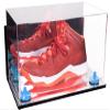 Better Display Cases Acrylic Large Shoe Display Case for Basketball Shoe Soccer Cleat Football Cleat with Mirror Case, Light Blue Risers, Wall Mount and Mirror Base (V11/A013) view 1