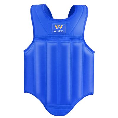 Wesing Martial Arts Muay Thai Boxing Chest Protector MMA Sanda Chest Guard (Blue, S)