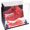 Better Display Cases Acrylic Large Shoe Display Case for Basketball Shoe Soccer Cleat Football Cleat with Mirror Case, Navy Blue Risers, Wall Mount and Mirror Base (V11/A013) view 1