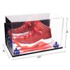Better Display Cases Acrylic Large Shoe Display Case for Basketball Shoe Soccer Cleat Football Cleat with Mirror Case, Navy Blue Risers, Wall Mount and Mirror Base (V11/A013) view 2