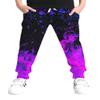 Little Boys Cool Pants with Drawstring 3D Printed Purple Flaming Fire Sweatpants for Girls Size 10 12 Spring Novelty Purple Flame Smoke Joggers 11 13 Years Old Youth Exercise Active Home Party Clothes view 1