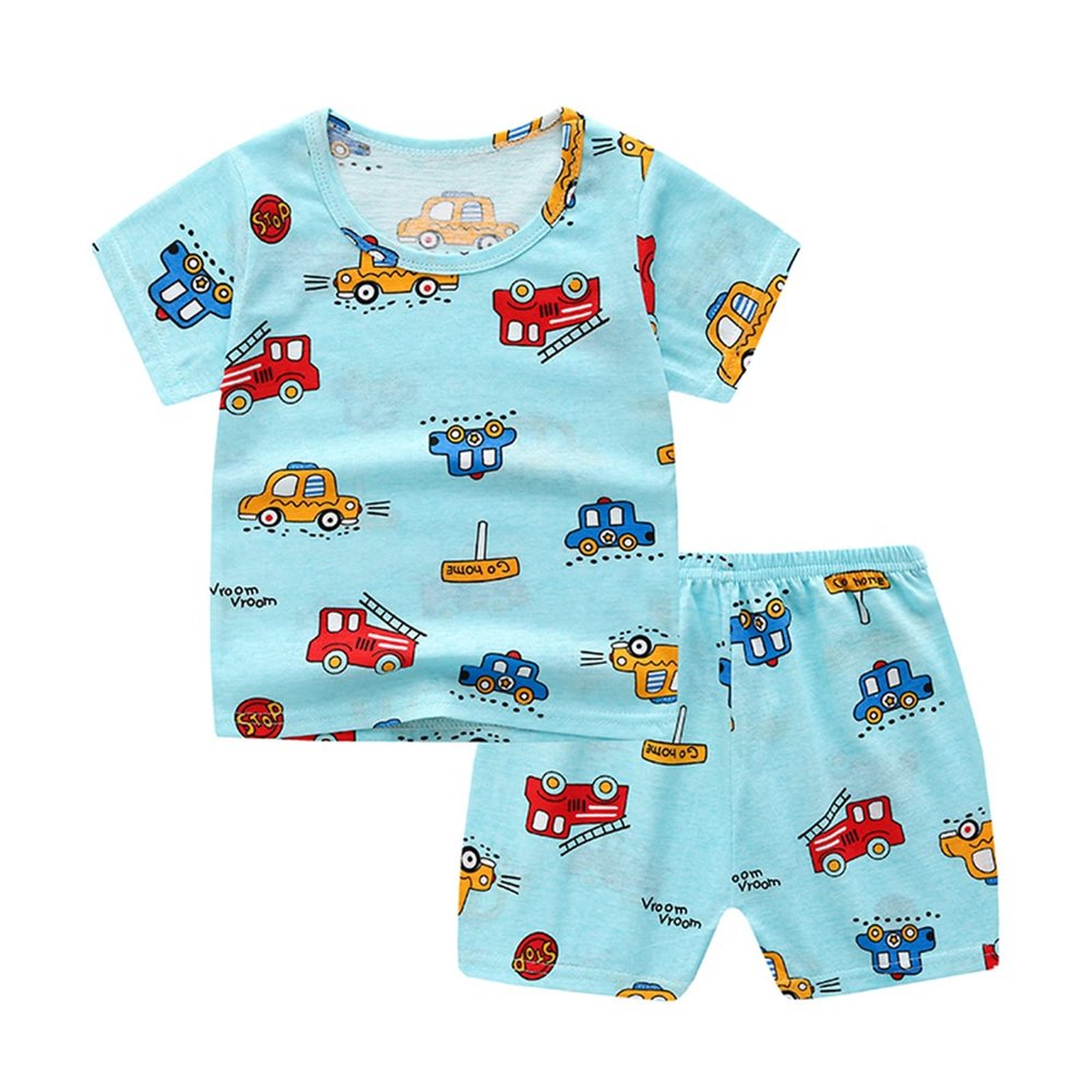Kids Girls Pants Set Prints Baby Boys 0-5Y Outfits Toddler Short T-Shirt Sleeve Toddler Boy Beach (Green, 18-24 Months)