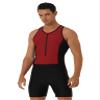 TSSOE Sun Protection Swimsuit for Men Short Sleeve Rash Guard Wetsuit One-Piece Swim Surfing Suit Red X-Large view 1