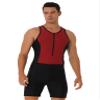 TSSOE Sun Protection Swimsuit for Men Short Sleeve Rash Guard Wetsuit One-Piece Swim Surfing Suit Red X-Large view 2