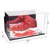 Better Display Cases Acrylic Large Shoe Display Case for Basketball Shoe Soccer Cleat Football Cleat with Mirror Case, White Risers, Wall Mount and Mirror Base (V11/A013) view 2