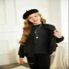 Arshiner Girls Puff Long Sleeve Sweaters Crewneck Lace Polka Dot Casual Knit Tops Pullover Jumper Outwear for Kids Black view 3