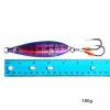 5pcs Fish WOW! 160g Fishing Flat Fall Vertical Jig Phantom Squid Trolling Mental Jigging Sea Baits with Two Assist Hooks Black Anchovy view 2