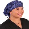 Sparkling EARTH Multiple Waves of Blue Banded Bouffant Ponytail Classic Surgical Style Scrub Working Cap - Made in The USA! view 3