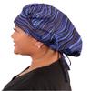 Sparkling EARTH Multiple Waves of Blue Banded Bouffant Ponytail Classic Surgical Style Scrub Working Cap - Made in The USA! view 4
