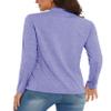 MAGCOMSEN Workout Shirt for Women Sun Protection Shirts Hiking 1/4 Long Sleeve Women Summer Golf Shirts Light Purple L view 2