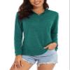 MAGCOMSEN Womens Quarter Zip Pullover Hiking Shirts Workout Long Sleeve for Women UV Protection Shirts Jade Green L view 1