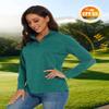 MAGCOMSEN Womens Quarter Zip Pullover Hiking Shirts Workout Long Sleeve for Women UV Protection Shirts Jade Green L view 4