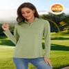 MAGCOMSEN Athletic Shirts for Women Long Sleeve Shirts Uv Protection Shirts for Women Summer Running Top Wheat Green L view 4