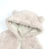 Fleece Jumpsuit Coat Hooded Romper Baby Boy Jacket Outerwear Girl Footed Girls Children Coats (Beige, 9-12 Months) view 3