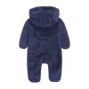 Fleece Jumpsuit Coat Hooded Romper Baby Boy Jacket Outerwear Girl Footed Girls Children Coats Winter (Navy, 6-9 Months) view 2