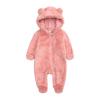 Fleece Jumpsuit Coat Hooded Romper Baby Boy Jacket Outerwear Girl Footed Girls Children Coats Winter (Pink, 3-6 Months) view 1