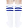 UTTPLL Kids Youth Soccer Socks Sport Toddler Baby Long Socks Girls Boys Knee High Uniform Socks Stripe Cotton Dress Tube Cute Stocking Tights White Blue 3-6 Years view 2