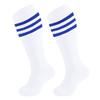 UTTPLL Kids Youth Soccer Socks Sport Toddler Baby Long Socks Girls Boys Knee High Uniform Socks Stripe Cotton Dress Tube Cute Stocking Tights White Blue 3-6 Years view 3