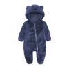 Fleece Jumpsuit Coat Hooded Romper Baby Boy Jacket Outerwear Girl Footed Girls Children Coats Winter (Navy, 9-12 Months) view 1