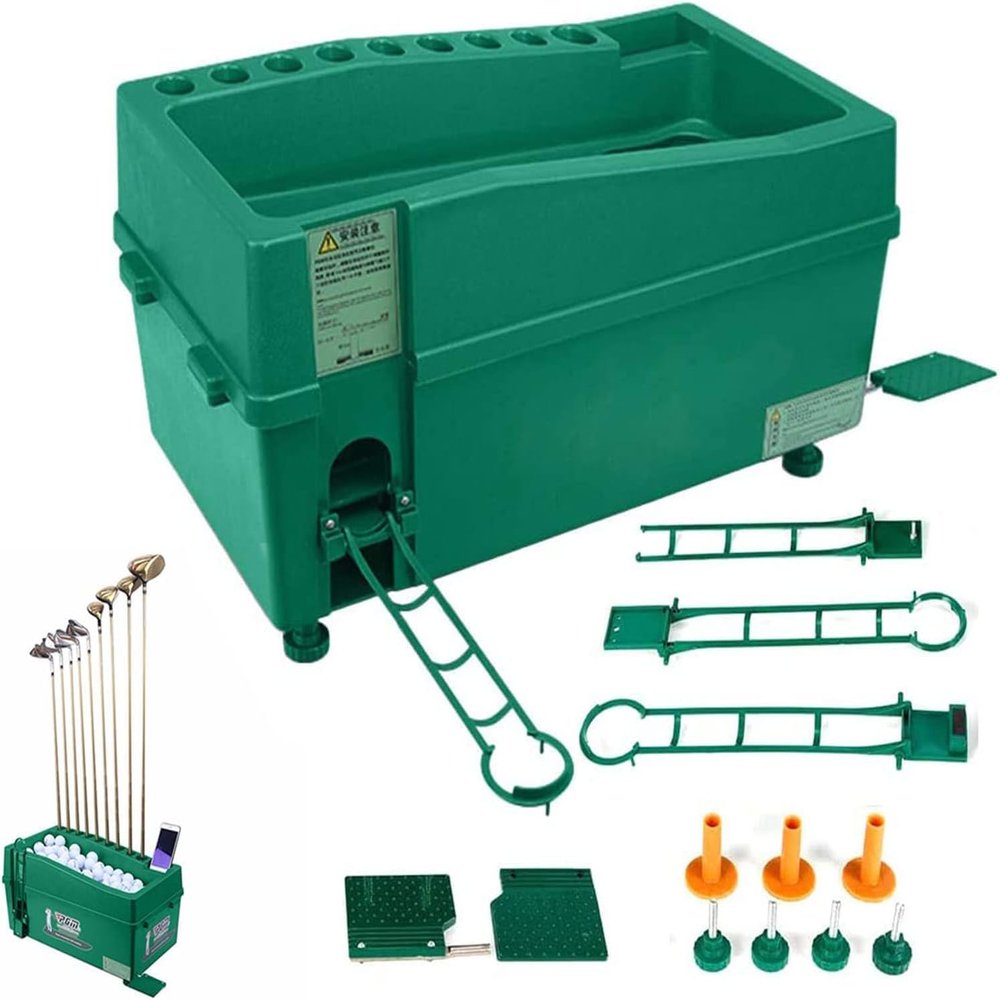 Golf Ball Dispenser,Green Powerless Automatic Tee Up Machine No Electricity Required Golf Ball Teeing Device Training Machine Golf Club Organizer for Golf Ball Game, Sports Gaming Clubs, Learning