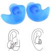 6 Pairs Waterproof Ear Plugs for Swimming,Silicone Swimming Earplugs, Spiral Ear Plugs, Professional Adult Dust-Proof Earplugs, Swimming Accessories for Kids Adults Surfing Snorkeling (Blue) view 2