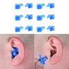 6 Pairs Waterproof Ear Plugs for Swimming,Silicone Swimming Earplugs, Spiral Ear Plugs, Professional Adult Dust-Proof Earplugs, Swimming Accessories for Kids Adults Surfing Snorkeling (Blue) view 4