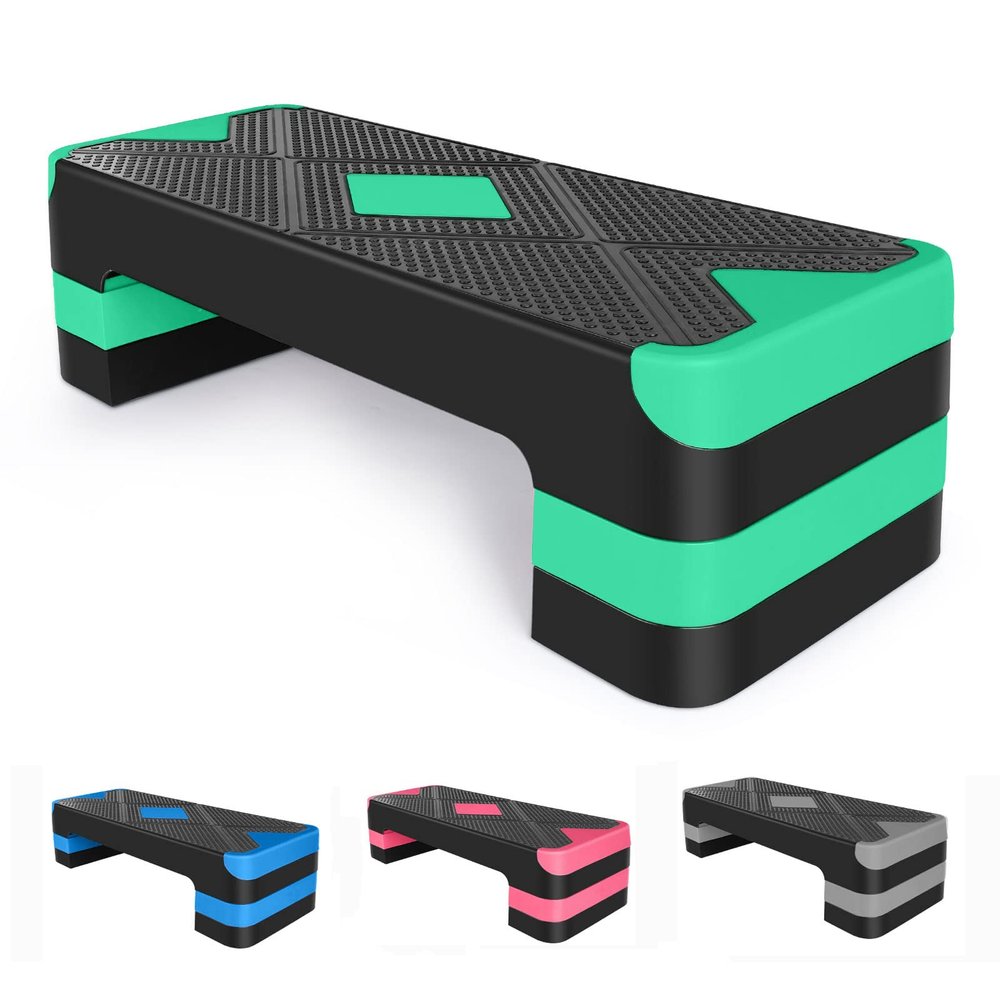 HaoKang Adjustabl Aerobic Stepper Fitness Step Platform Health Workout for Sports Training Black-Green