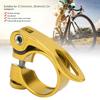 Bike Seatpost Clamp, Aluminum Bike Seat Clamp, Alloy Quick Release Seat Clamp for Road and Mountain Bicycle for XT-C68 31.8mm (Gold) view 2