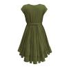 7-12Y Retro Clothes Short Little Solid Ruffles Swing Rockabilly Sleeve Party Vintage Girls (Army Green, 11-12 Years) view 4