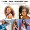 2 Pack YOGINGO Extra Large Swim Cap for Women and Men Adult Youth,Waterproof Silicone Swim Cap for Very Long Hair, Thick Curly Hair & Dreadlocks Braids Weaves Afro Hair (Black) view 3