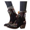 Hbeylia Cowboy Boots For Women Vintage Embroidery Pointed Toe Chunky Mid-Heels Western Cowgirls Boots Retro Slip On Wide Mid Calf Boots Riding Knight Ankle Booties view 1