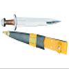 EGKH - 15" Blade Barrow Sword - Hand-Forged Carbon Steel Blade Knife - Mini Sword - Balance Oil Tempered - Functional Machete with Black Leather Scabbard view 2