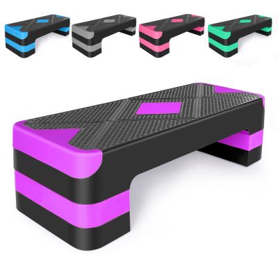 Adjustable Workout Aerobic Stepper in Fitness & Exercise Step Platform Trainer 3 settings adjustable height 4-6-8