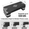Adjustable Workout Aerobic Stepper in Fitness & Exercise Step Platform Trainer 3 settings adjustable height 4-6-8 view 2
