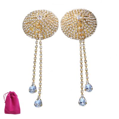Adhesive Bra Breast Pads Concealer Crystal Nipple Jewelry Tassels Nipple Covers Jewelry Chest Nipple Sticker Breast Petals