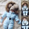 Outerwear Infant Snowsuit Jumpsuit Hooded Warm Girls Jacket Coat Romper Baby Girls Snow Toddler (Sky Blue, 12-18 Months) view 2