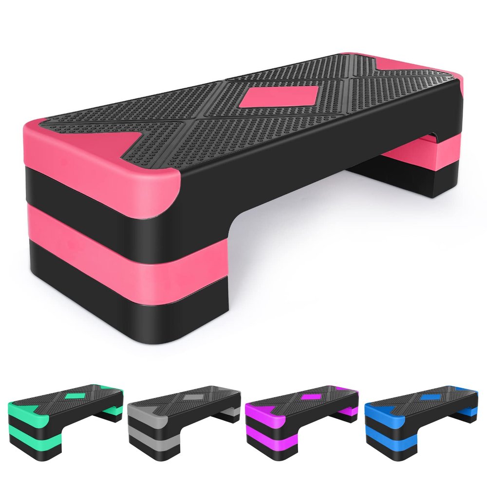 Adjustable Workout Aerobic Stepper in Fitness & Exercise Step Platform Trainer 3 settings adjustable height 4-6-8