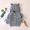 Sweater Girl Coat Warm Hooded Jacket Infant Baby Knit Boy Winter Outwear Girls Crazy Sweaters for (Grey, 3-6 Months) view 2