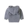 Sweater Girl Coat Warm Hooded Jacket Infant Baby Knit Boy Winter Outwear Girls Crazy Sweaters for (Grey, 3-6 Months) view 3