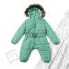 Outerwear Infant Snowsuit Jumpsuit Hooded Warm Girls Jacket Coat Romper Baby Girls Snow Toddler (Green, 6-9 Months) view 3