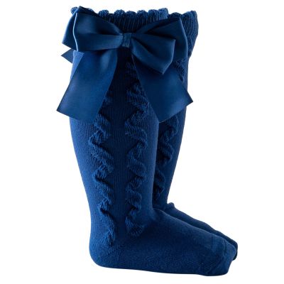 Stockings Princess Sock Baby Girls Socks Solid Kids Mid-Calf Length Knee-High Carbon Soldier Kids (Blue, 3-18 Months)