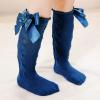 Stockings Princess Sock Baby Girls Socks Solid Kids Mid-Calf Length Knee-High Carbon Soldier Kids (Blue, 3-18 Months) view 2