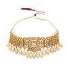 Bodha Traditional Indian Gold Plated Kundan Pearl Bridal Choker Necklace Jewelry Set with Earrings and Tikka for Women (Gold LCT) (SJN_60_G.LCT) view 3