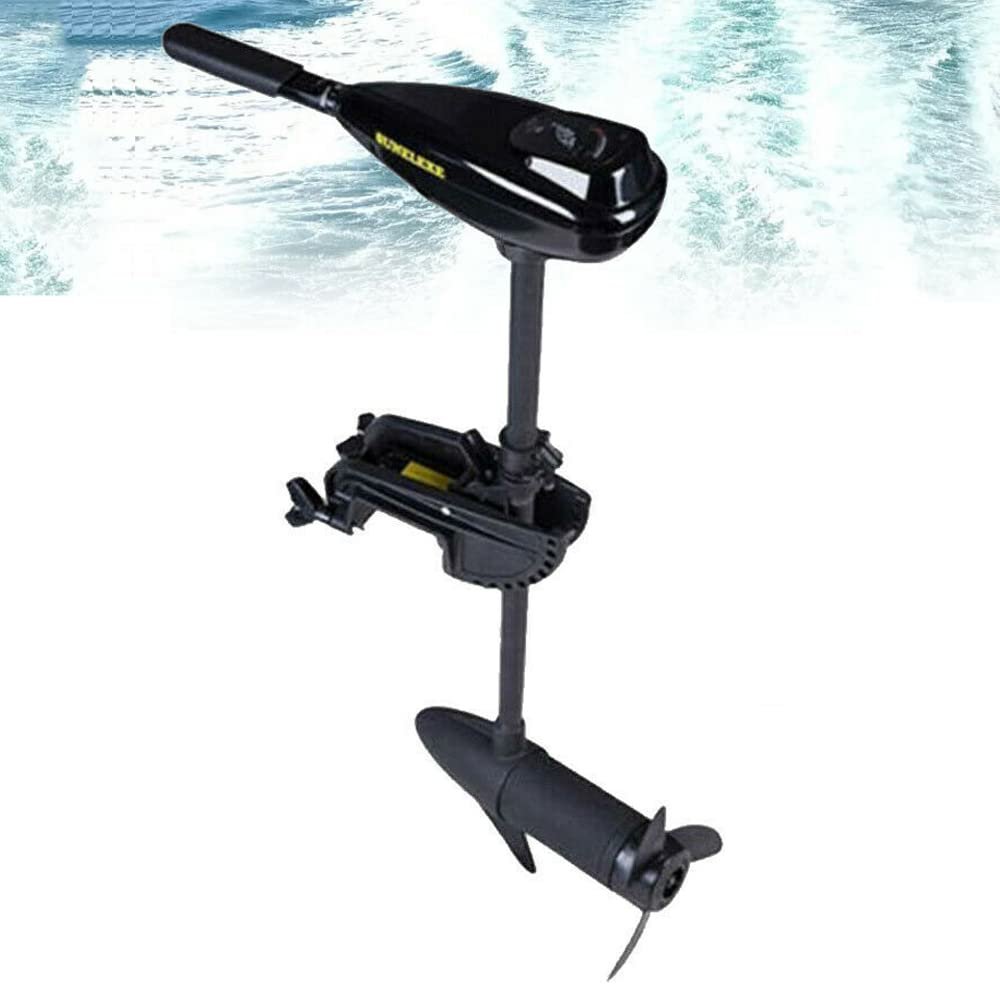 12V 40LBS Electric Trolling Motor Portable Outboard Boat Motor,1700 R/min Electric Outboard Trolling Motor Engine for Inflatable Kayaks Dinghy Canoe(1700 R/min,Retractable Handle,Brushed Motor)